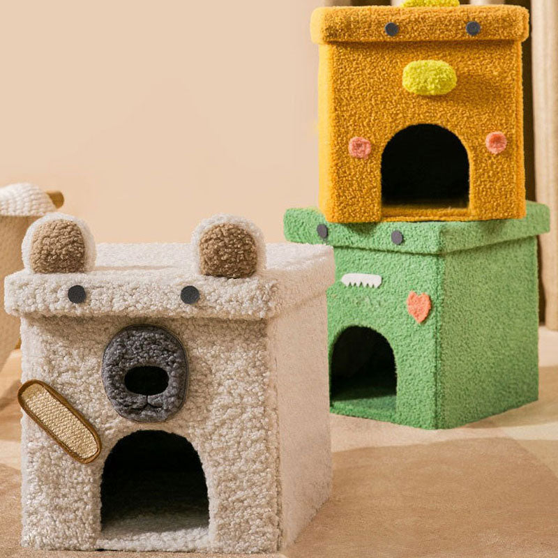 Animal Series Foldable Soft Den Cat Bed Cat House