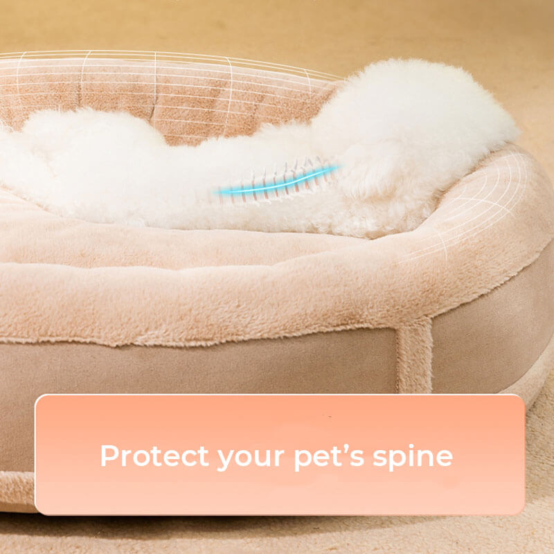 Anti-anxiety oval warm plush dog bedding