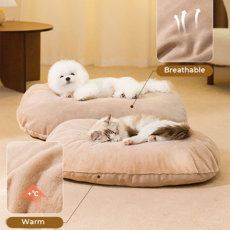 Anti-anxiety oval warm plush dog bedding