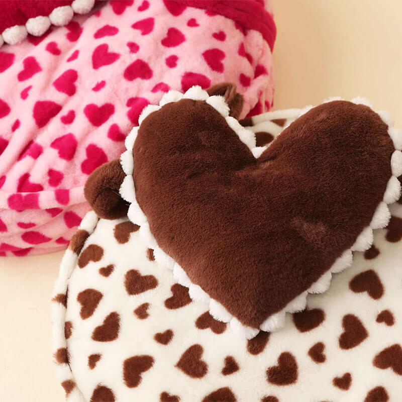 Barbie Pink Heart Plush Dog Bed with Pillow