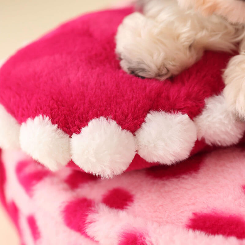 Barbie Pink Heart Plush Dog Bed with Pillow