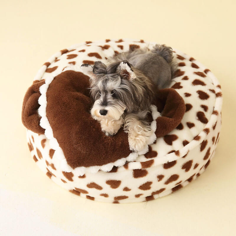 Barbie Pink Heart Plush Dog Bed with Pillow