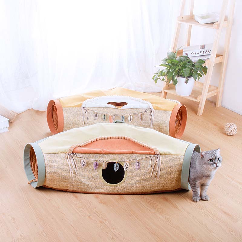 Collapsible Cat Tunnel Play Bed