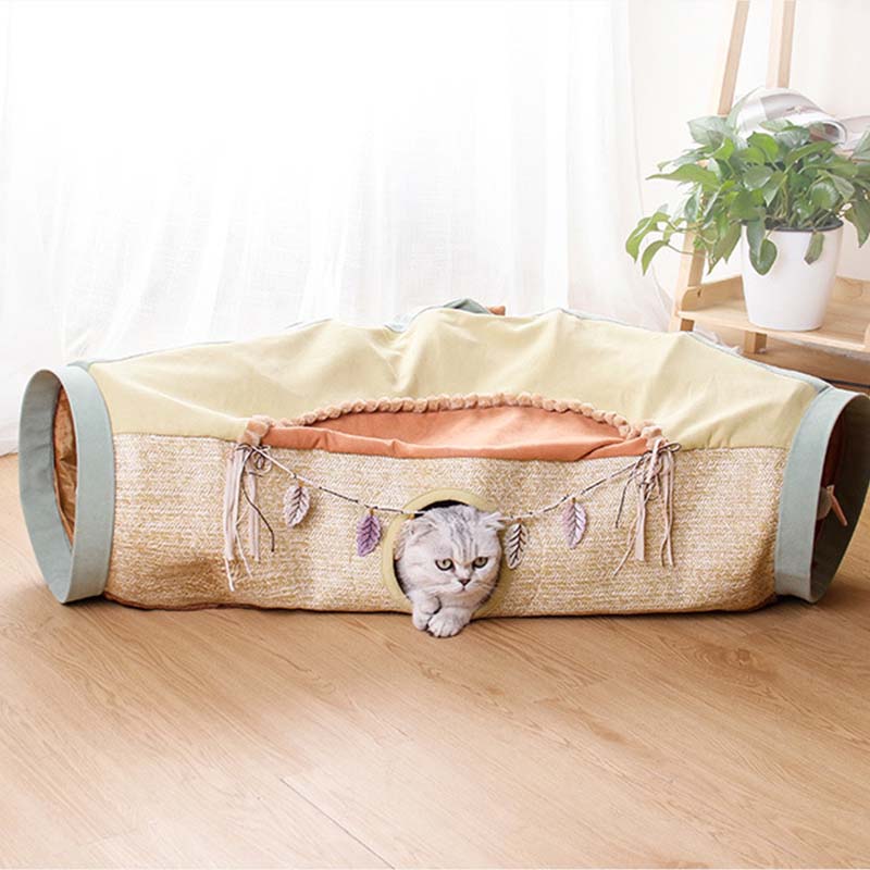 Collapsible Cat Tunnel Play Bed