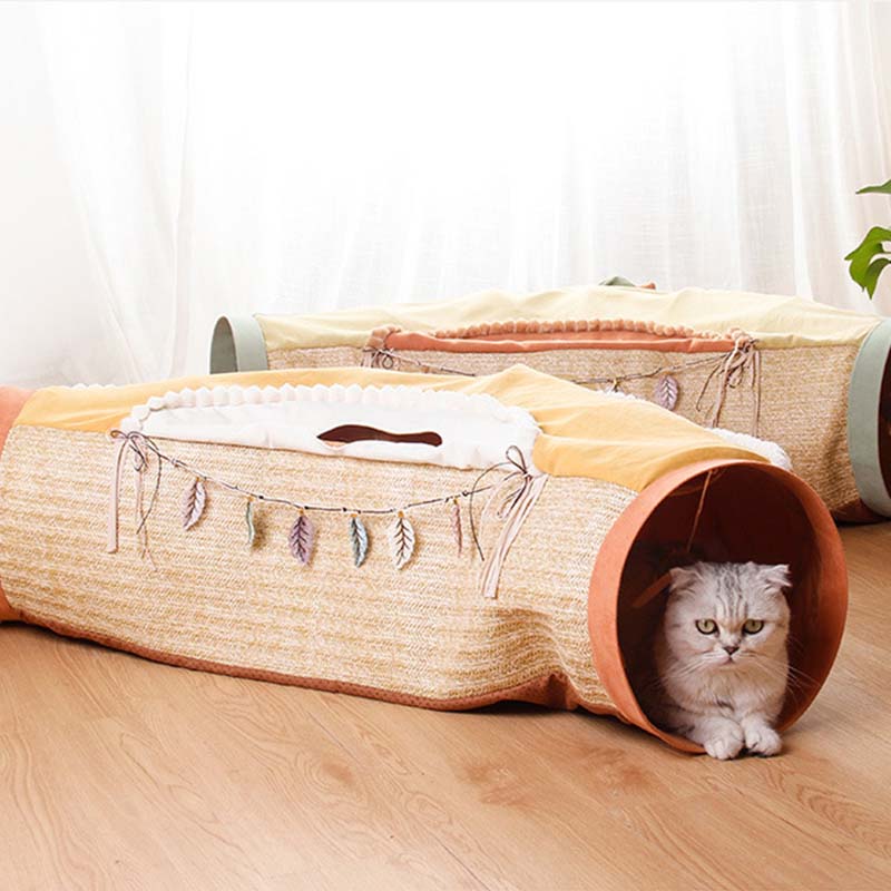 Collapsible Cat Tunnel Play Bed