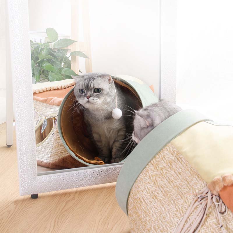 Collapsible Cat Tunnel Play Bed