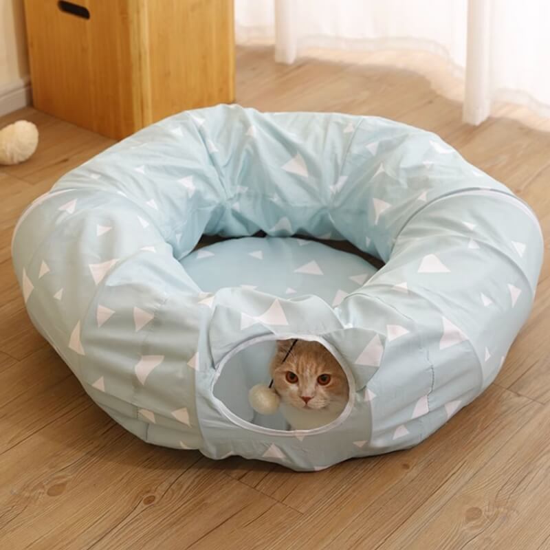 Cool Breathable Folding Cat Tunnel Bed