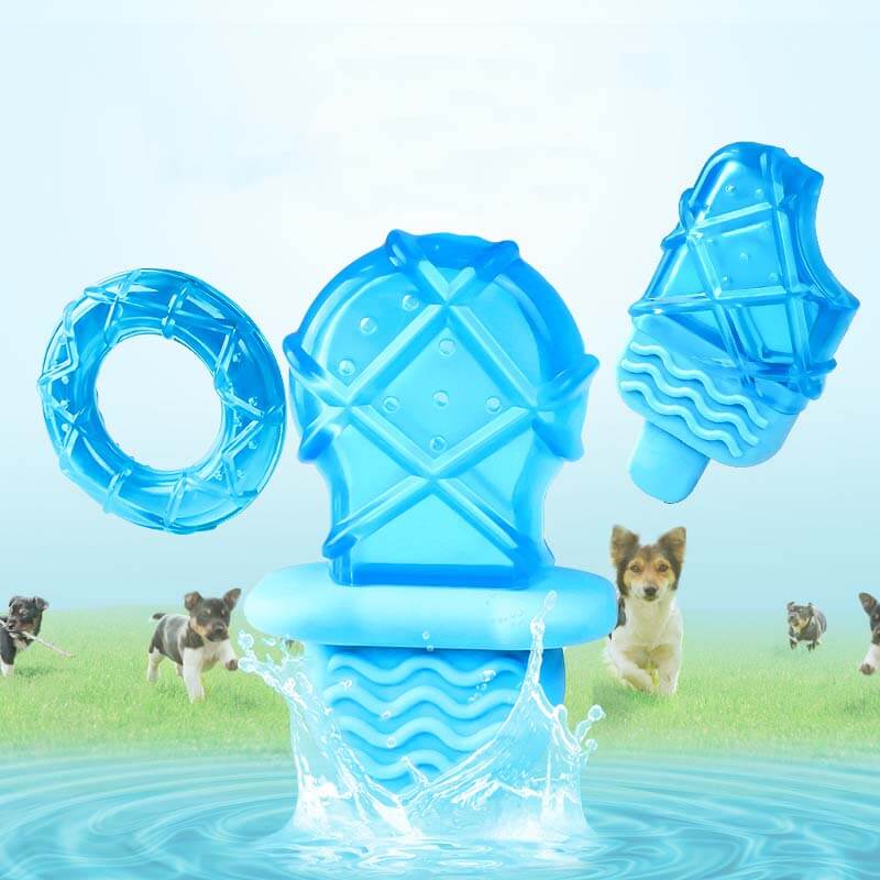 Cooling Rubber Water Filled Ice Lolly Dog Teething Toy