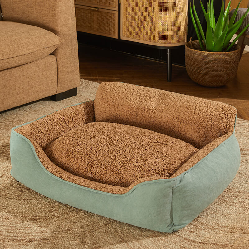 Cosy Plush Full Backrest Dog Sofa Bed