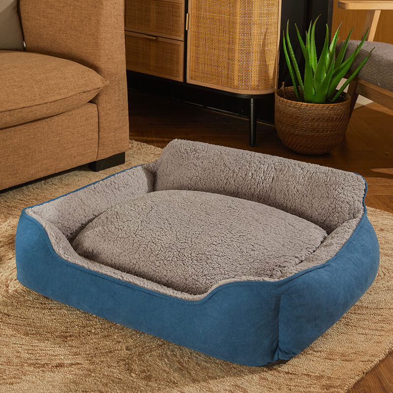 Cosy Plush Full Backrest Dog Sofa Bed