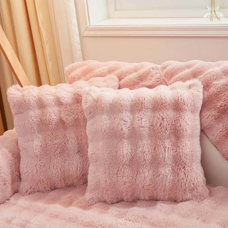 Cosy Plush Solid Colour Non-slip Couch Cover