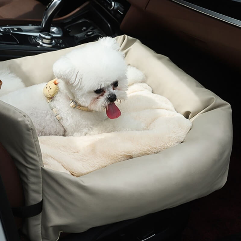 Faux Leather Waterproof Driving Safety Dog Car Seat Bed