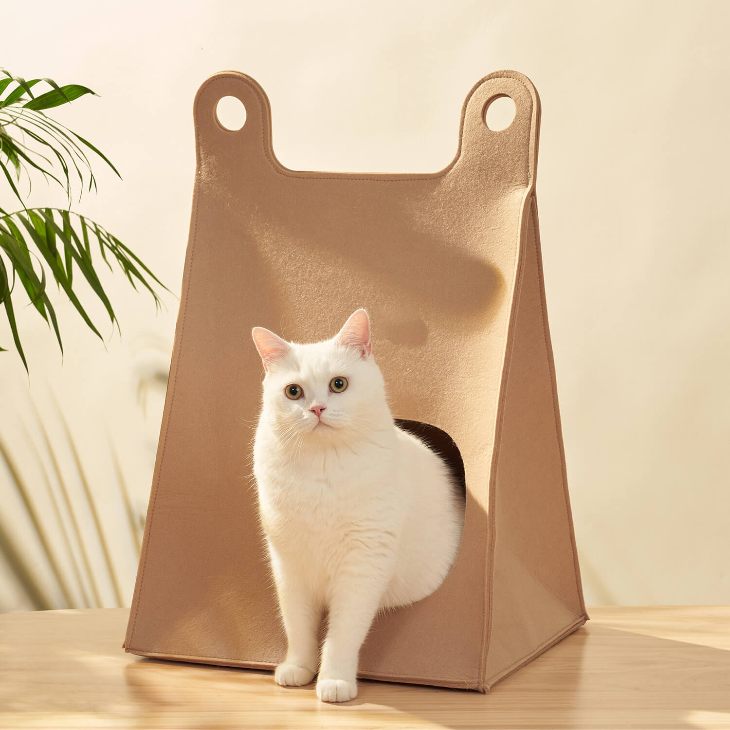 Foldable Felt Cat Hide & Seek Bag Cute Cat Nest