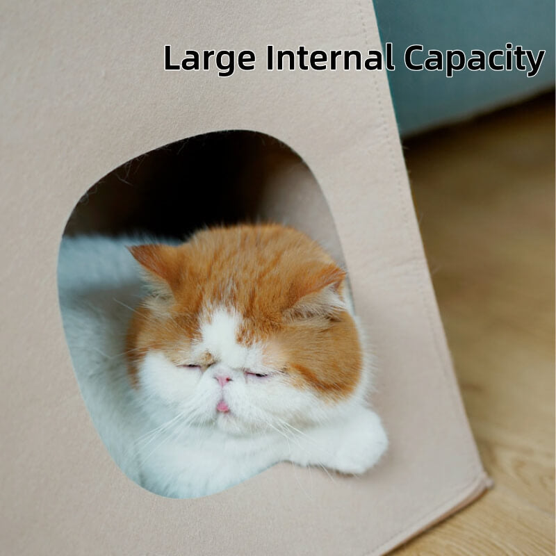 Foldable Felt Cat Hide & Seek Bag Cute Cat Nest