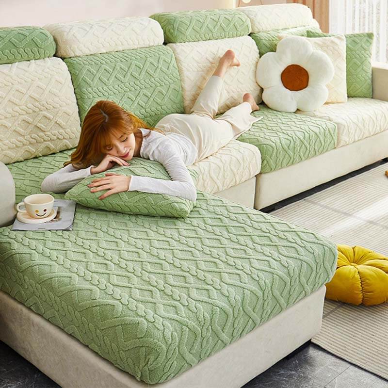 Full Wrap Soft Fleece Stretch Couch Cover