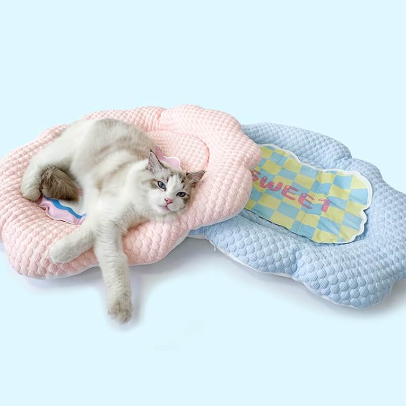 Ice Cream Cloud Cool Feeling Cat Bed with Ice Mat