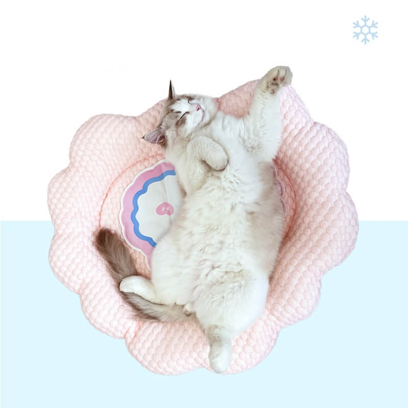 Ice Cream Cloud Cool Feeling Cat Bed with Ice Mat