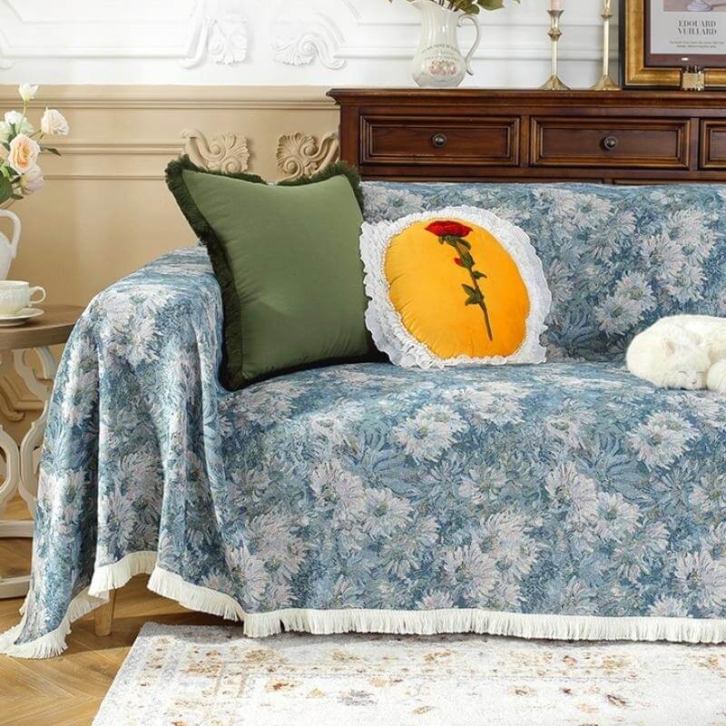 Monet Garden Yarn Dyed Sofa Protective Couch Cover