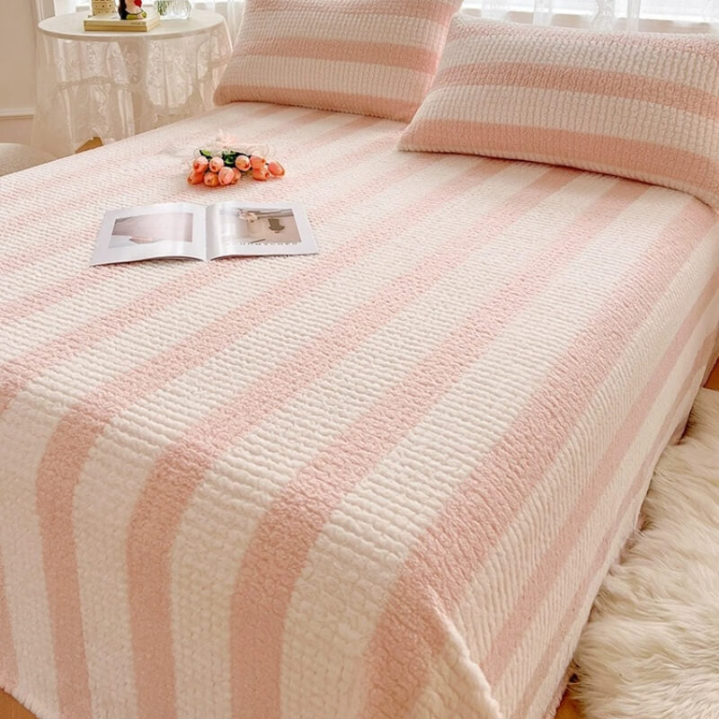 Pet Hair Protection Macaron Plush Bedding Mattress Cover