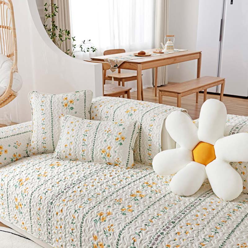 Printed Pure Cotton Anti-scratch Furniture Protector Couch Cover