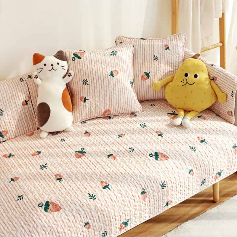 Printed Pure Cotton Anti-scratch Furniture Protector Couch Cover