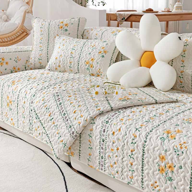 Printed Pure Cotton Anti-scratch Furniture Protector Couch Cover