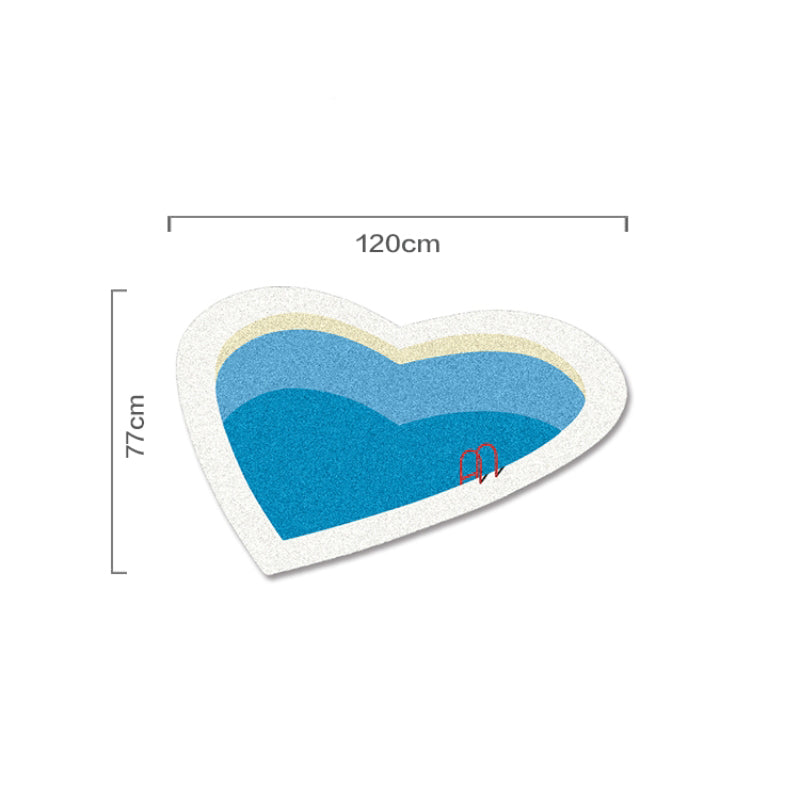 Romantic Heart-shaped Pool Rug Pet Mat