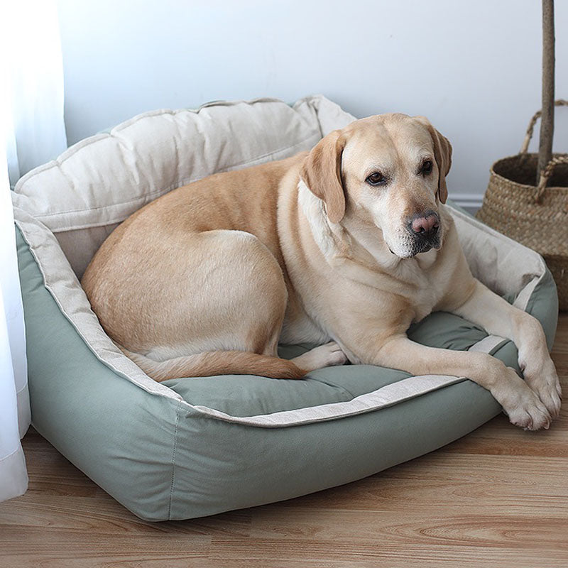 Semsket skinn Soft Large Dog Bed Deep Sleep Pet Bed