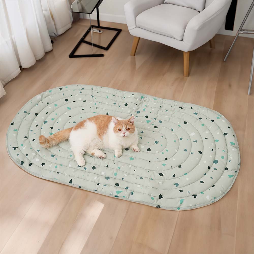 Geometric Elements Terrazzo Patterned Human Mat Dog Blanket