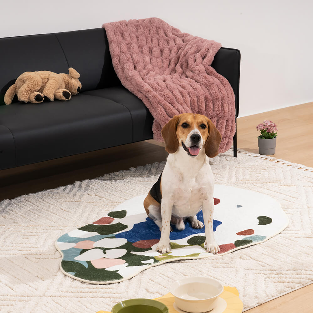 Greenery Forest Heterotype Plush Carpet Pet Mat Pet Rug