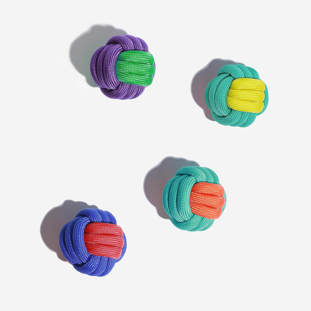 Knots Ball Throwing Dog Toy - Color Clash