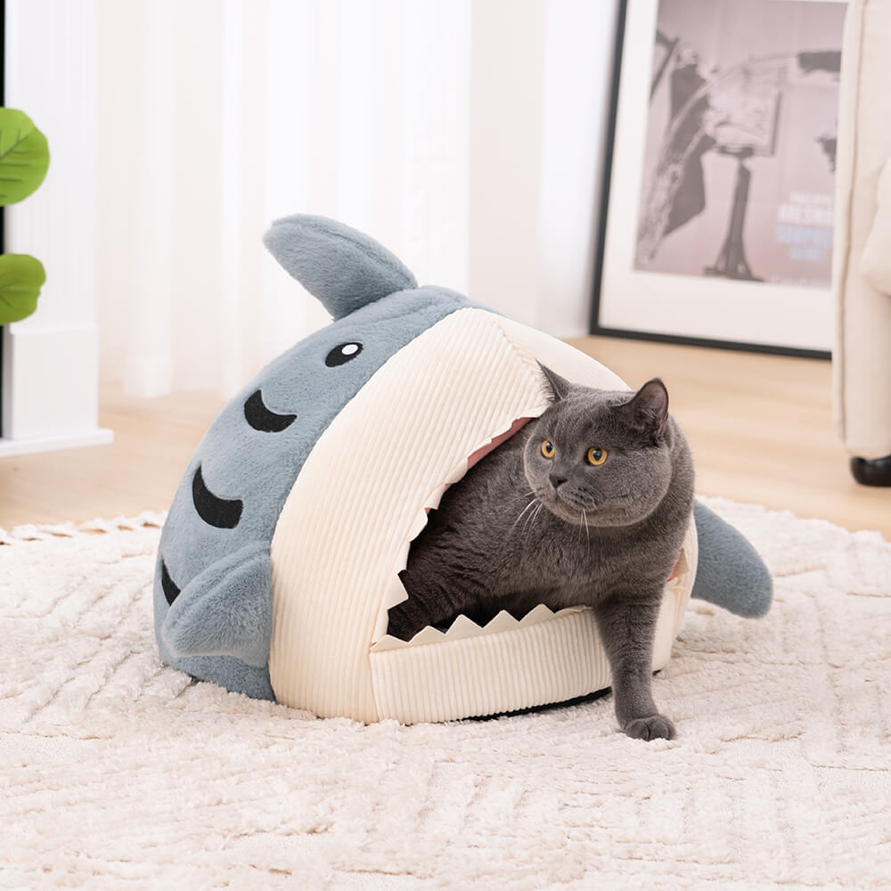 Shark Shape Semi-Enclosed Cat Cave Puppy House