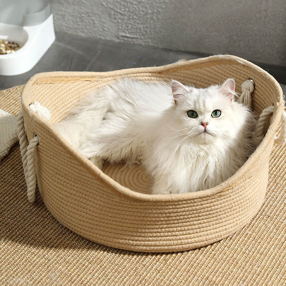 Straw Durable Handmade Cradle Pet Cat Bed