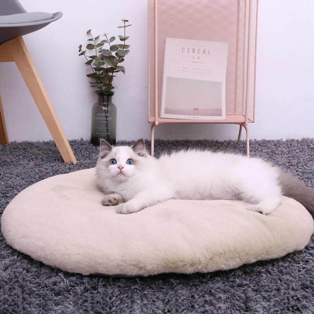 Super Soft Handmade Imitation Fur Round Fluffy Pet Mat