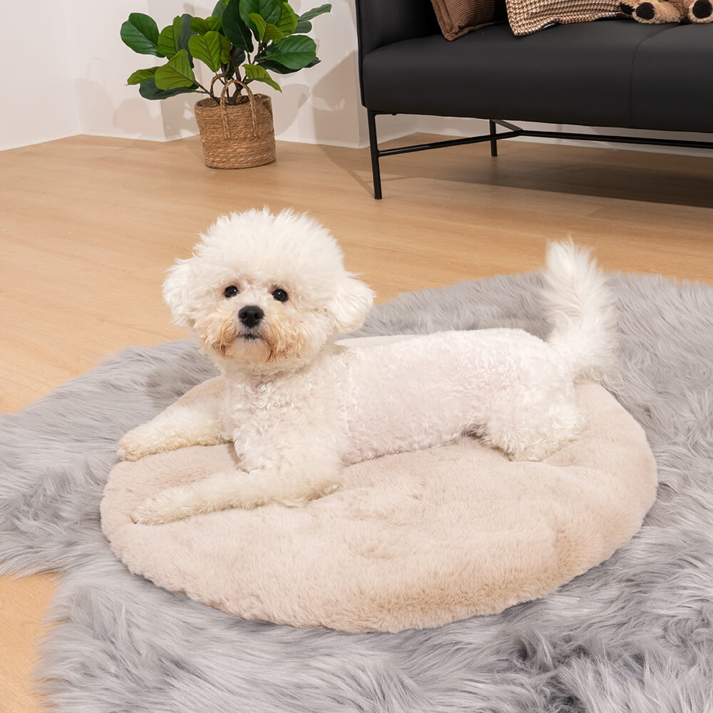 Super Soft Handmade Imitation Fur Round Fluffy Pet Mat