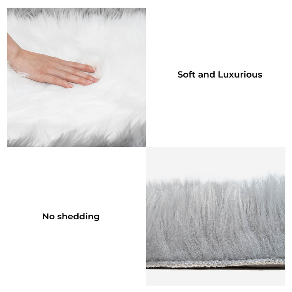 Super Soft Long Plush Fluffy Fur Oval Rug Pet Mat